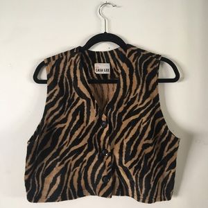 Vintage/ Retro funky zebra print vest